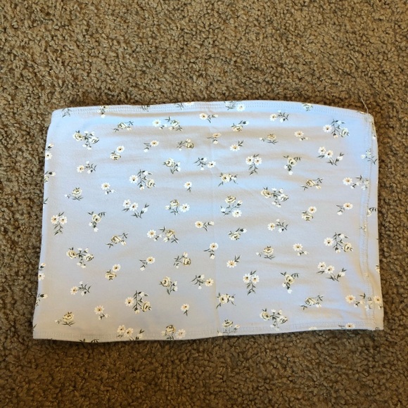 Strapless blue floral reversible top - Picture 3 of 3